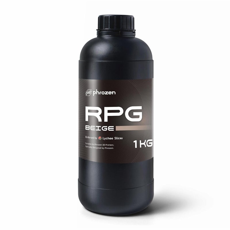 Phrozen 3D Printer Rapid Resin [RPG], Low Shrinkage Superior Precision Smooth Surface Finish, 405nm LCD UV-Curing Photopolymer Resin, Beige (1KG) - Image 1